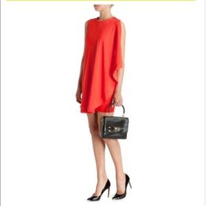 Red/Orange TedBaker One Sided Draped Stretch Tunic
